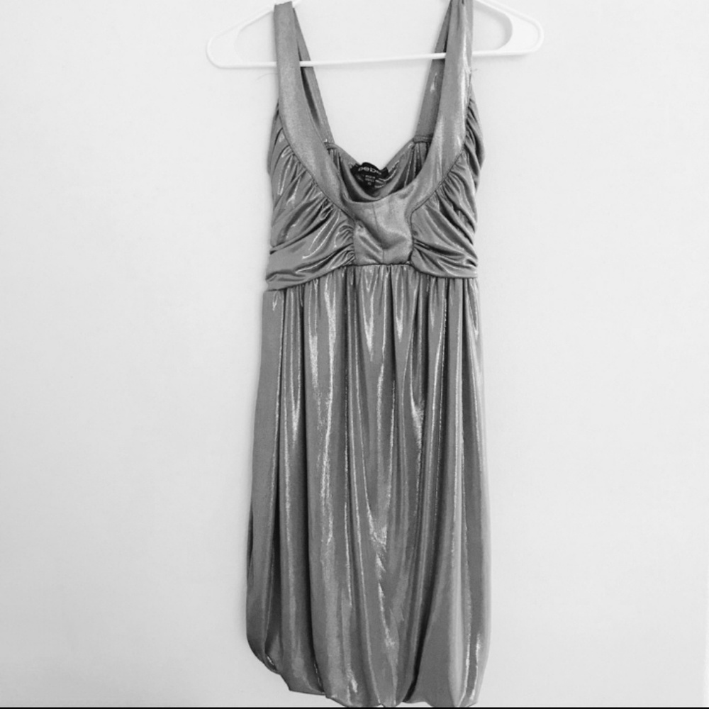 Bebe silver metallic dress